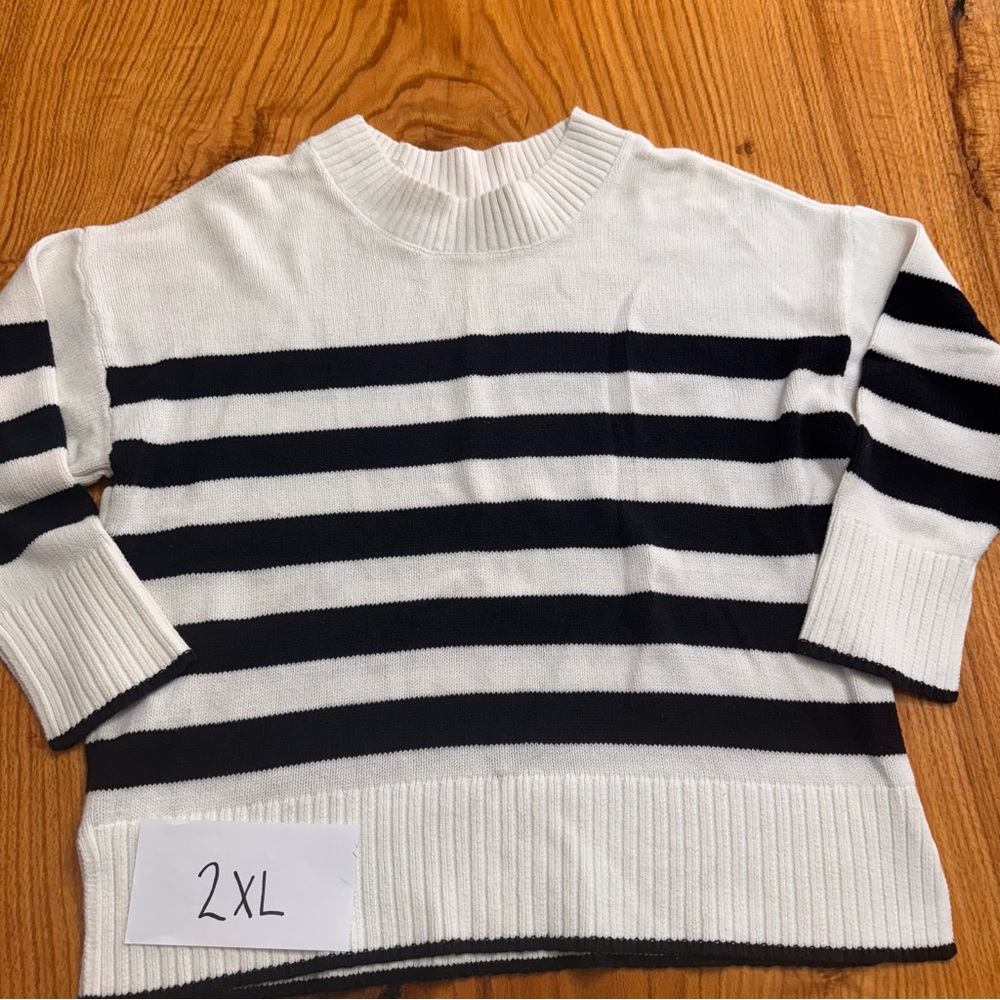 Sonoma Black and White Striped Women's Sweater